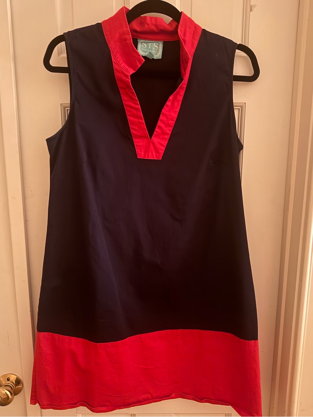 STS 4th of July Navy and Red Sleeveless Shift Dress